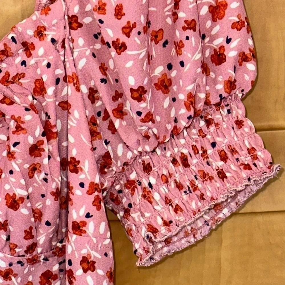 Pink Floral Mini Dress   Size XL   NWT - Picture 7 of 10